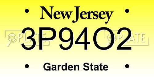 3P94O2 New Jersey License Plate
