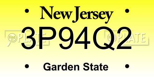3P94Q2 New Jersey License Plate