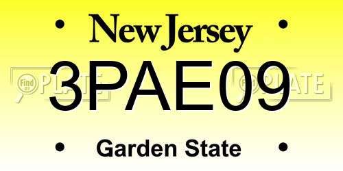 3PAE09 New Jersey License Plate