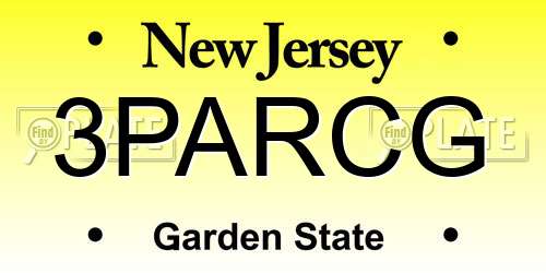 3PARCG New Jersey License Plate