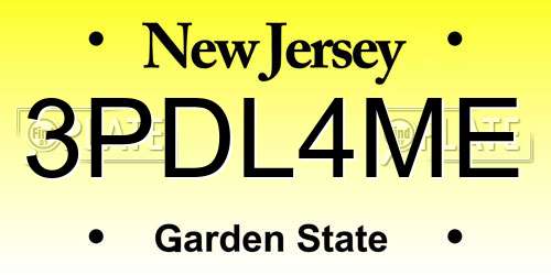 3PDL4ME New Jersey License Plate