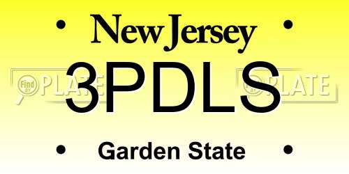 3PDLS New Jersey License Plate