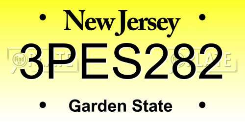 3PES282 New Jersey License Plate