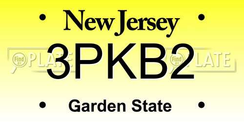 3PKB2 New Jersey License Plate