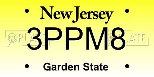 3PPM8 New Jersey License Plate
