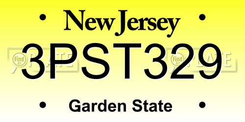 3PST329 New Jersey License Plate