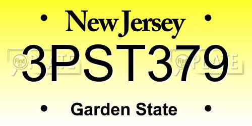 3PST379 New Jersey License Plate