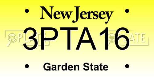 3PTA16 New Jersey License Plate