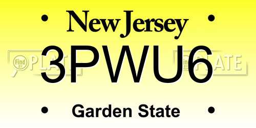 3PWU6 New Jersey License Plate