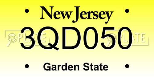 3QD050 New Jersey License Plate