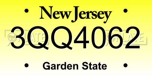 3QQ4062 New Jersey License Plate