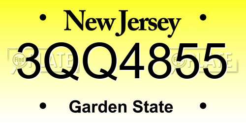 3QQ4855 New Jersey License Plate