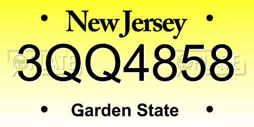3QQ4858 New Jersey License Plate