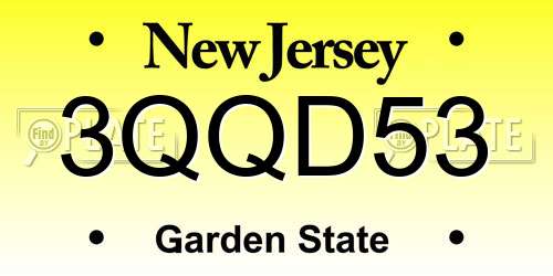 3QQD53 New Jersey License Plate