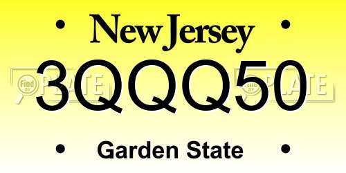 3QQQ50 New Jersey License Plate