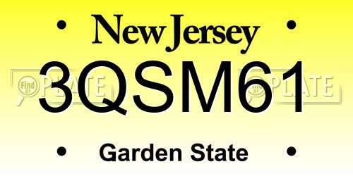 3QSM61 New Jersey License Plate