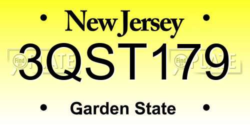 3QST179 New Jersey License Plate