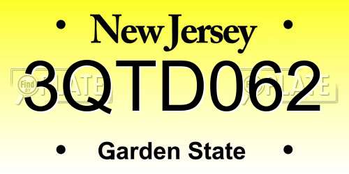 3QTD062 New Jersey License Plate
