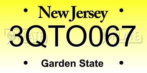 3QTO067 New Jersey License Plate