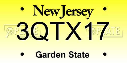 3QTX17 New Jersey License Plate