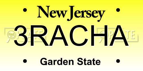 3RACHA New Jersey License Plate