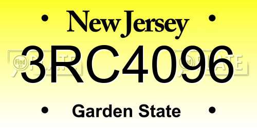 3RC4096 New Jersey License Plate