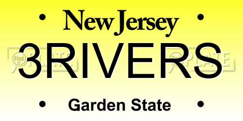 3RIVERS New Jersey License Plate
