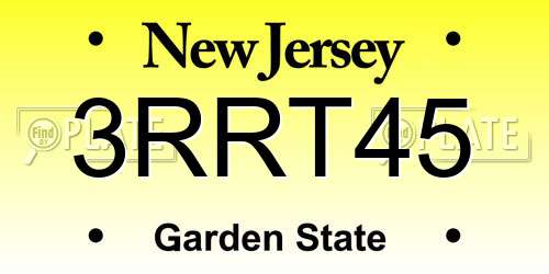 3RRT45 New Jersey License Plate