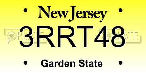 3RRT48 New Jersey License Plate