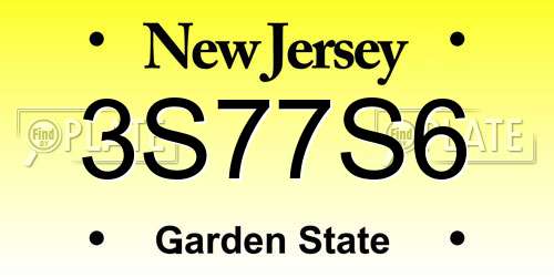 3S77S6 New Jersey License Plate
