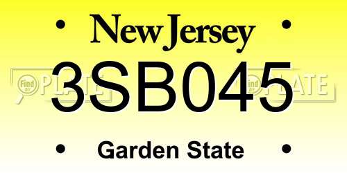 3SB045 New Jersey License Plate