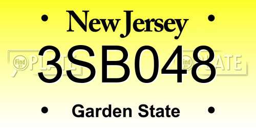3SB048 New Jersey License Plate