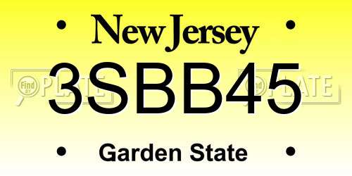 3SBB45 New Jersey License Plate