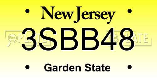 3SBB48 New Jersey License Plate
