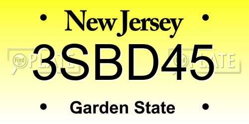 3SBD45 New Jersey License Plate