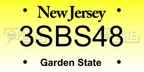 3SBS48 New Jersey License Plate