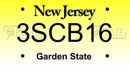 3SCB16 New Jersey License Plate