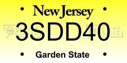 3SDD40 New Jersey License Plate