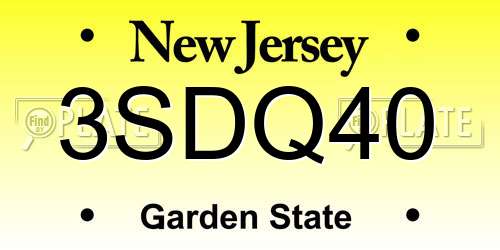 3SDQ40 New Jersey License Plate