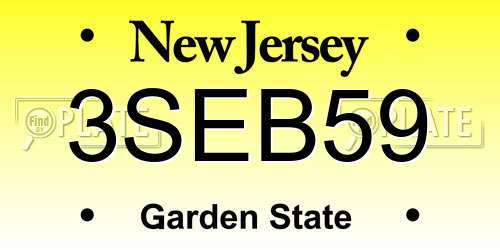 3SEB59 New Jersey License Plate