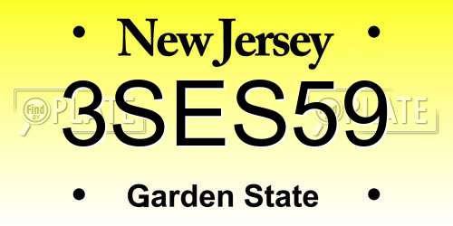 3SES59 New Jersey License Plate