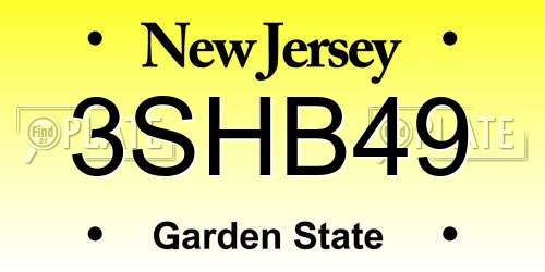 3SHB49 New Jersey License Plate
