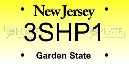 3SHP1 New Jersey License Plate