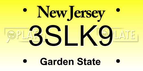 3SLK9 New Jersey License Plate