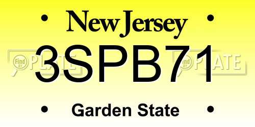 3SPB71 New Jersey License Plate