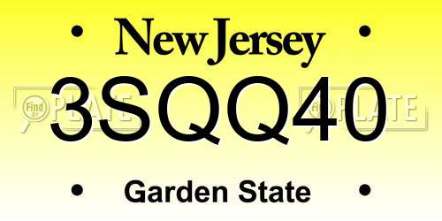 3SQQ40 New Jersey License Plate