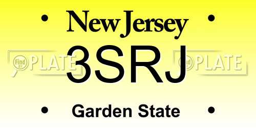 3SRJ New Jersey License Plate