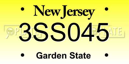 3SS045 New Jersey License Plate