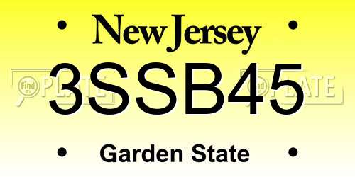 3SSB45 New Jersey License Plate