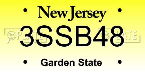 3SSB48 New Jersey License Plate